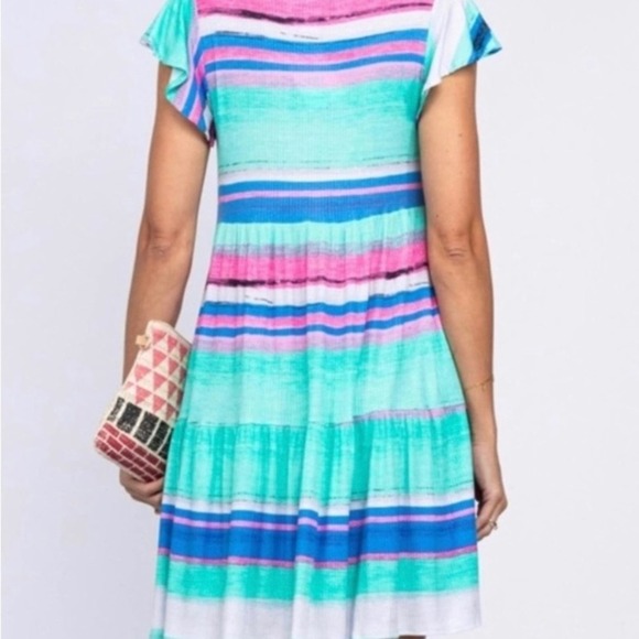 Striped Colorful Mini Dress - Picture 3 of 3